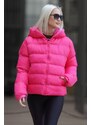 Madmext Women's Dark Pink Hooded Puffer Coat