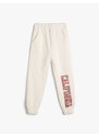 Koton Jogger Sweatpants with Elastic Waist, Print Detailed, Pockets.