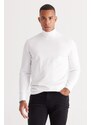 ALTINYILDIZ CLASSICS Men's Ecru Standard Fit Regular Cut Full Turtleneck Knitwear Sweater.