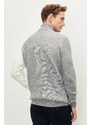 ALTINYILDIZ CLASSICS Men's Beige-gray Standard Fit Regular Fit Full Turtleneck Raised Soft Textured Knitwear Sweater