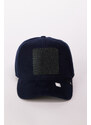 AC&Co / Altınyıldız Classics Men's Navy Blue 100% Cotton Hat with Replaceable Stickers