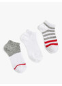 Koton Set of 3 Multicolored Striped Cotton-Mixed Socks