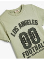 Koton T-Shirt Football Themed Short Sleeve Crew Neck Cotton