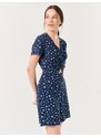 Jimmy Key Floral Print Short Jumpsuit with Short Sleeves, Navy Blue