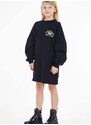 Dívčí šaty Tommy Hilfiger tmavomodrá barva, mini, oversize