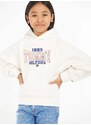 Dětská mikina Tommy Hilfiger bílá barva, s kapucí, s potiskem