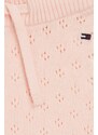 Kojenecké bavlněné tepláky Tommy Hilfiger růžová barva