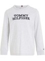 Dětská bavlněná košile s dlouhým rukávem Tommy Hilfiger šedá barva