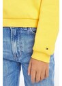 Dětská mikina Tommy Hilfiger žlutá barva, s kapucí, s aplikací