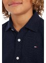 Dětská bavlněná košile Tommy Hilfiger tmavomodrá barva