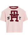 Oboustranné bavlněné tričko Tommy Hilfiger růžová barva