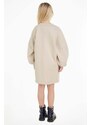 Dívčí šaty Tommy Hilfiger béžová barva, mini, oversize