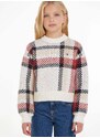 Dětský svetr s příměsí vlny Tommy Hilfiger bílá barva, hřejivý