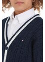 Dětský svetr Tommy Hilfiger tmavomodrá barva, lehký