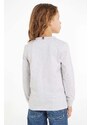 Dětská bavlněná košile s dlouhým rukávem Tommy Hilfiger šedá barva