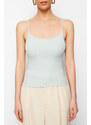 Trendyol Mint Ribbed Knitted Basic Knitwear Blouse