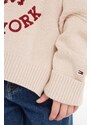 Dětský bavlněný svetr Tommy Hilfiger béžová barva