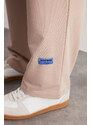 Trendyol Stone Oversize/Comfortable Cut Wide Leg Rubber Waist Lace-up Labeled Sweatpants