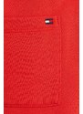 Dětské tepláky Tommy Hilfiger červená barva, s aplikací