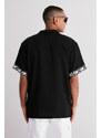 Trendyol Limited Edition Black Oversize Fit Embroidery Detailed Shirt