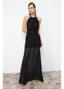 Trendyol Black Fitted Chiffon Woven Dress