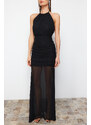 Trendyol Black Fitted Chiffon Woven Dress