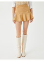 Koton Suede Look Flounce Mini Skirt