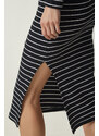 Happiness İstanbul Women's Black Striped Slit Wrap Knitted Dress