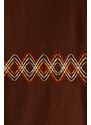 Trendyol Brown Oversize/Wide-Fit Embroidered 100% Cotton T-Shirt