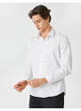 Koton Sporty Shirt Minimal Patterned Long Sleeved Slim Fit Non Iron