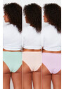 Trendyol Curve Lilac-Mint-Powder Packaged Panties