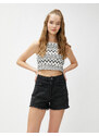 Koton Crop Athlete Halterneck Knitted Pattern