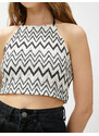 Koton Crop Athlete Halterneck Knitted Pattern