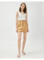 Koton Mini Skirt Modal Mixture With Pockets Tie Waist