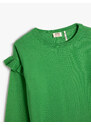 Koton Basic Sweatshirt with Frill Detailed Crew Neck Long Sleeved.