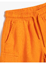 Koton Linen Shorts with Tie Waist Pockets