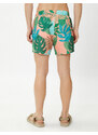 Koton Marine Shorts with a Tropical Print Tie Waist, Pocket Detailed.