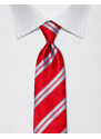 Červená kravata Vincenzo Boretti 21961 s modrými pruhy