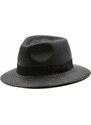 Panamský klobouk Fedora s hedvábnou stuhou - ručně pletený - Ekvádorská panama - Marone