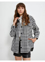 Koton Oversize Lumberjack Shirt with Buttons and Pocket Detail.