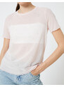 Koton Transparent T-Shirt Stone Detailed Short Sleeve