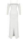 Trendyol Bridal White Body-fitting Woven Lined Wedding/Wedding Long Evening Evening Dress