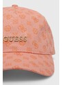 Bavlněná baseballová čepice Guess PEONY růžová barva, V4GZ01 WFKN0