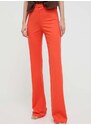 Kalhoty Pinko dámské, oranžová barva, zvony, high waist, 100054.A0HM