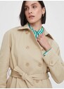 Trench kabát United Colors of Benetton dámský, béžová barva, přechodný, oversize