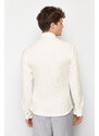 Trendyol Ecru Slim Fit Textured Knitted Long Sleeve Shirt