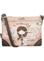 Anekke jednoduchá crossbody kabelka Peace & Love Pink