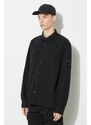 Bavlněná košile C.P. Company Gabardine Pocket černá barva, regular, s klasickým límcem, 16CMSH157A002824G