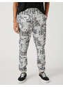 Koton Shawl Patterned Sweatpants Tie Waist Pocket Detailed.