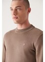 Avva Men's Mink Half Turtleneck Standard Fit Normal Cut Knitwear Sweater
